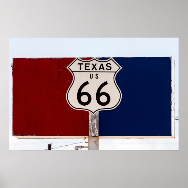 Affiche Route 66 du Texas vintage (Devant)