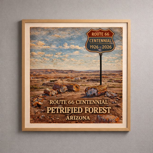 Affiche Route 66 Forêt Pétrifiée Arizona (Créateur téléchargé)