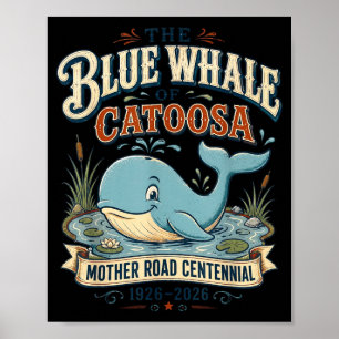 Affiche Route 66 géante vintage de la Baleine Centenaire d