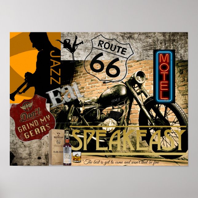 Affiche Route 66 Jazz Speakeasy (Devant)