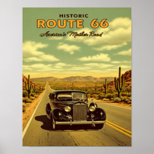 Affiche Route 66 La mère route de l'Amérique