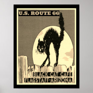 Affiche Route 66 Le Black Cat Cafe