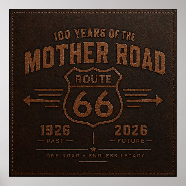 Affiche Route 66 Man Cave Garage Art Centenaire (Devant)