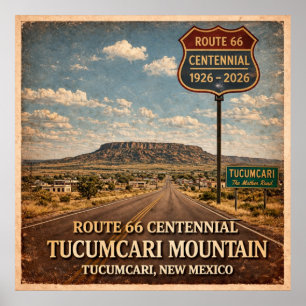 Affiche Route 66 Mont Tucumcari Nouveau-Mexique
