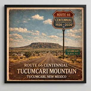 Affiche Route 66 Mont Tucumcari Nouveau-Mexique