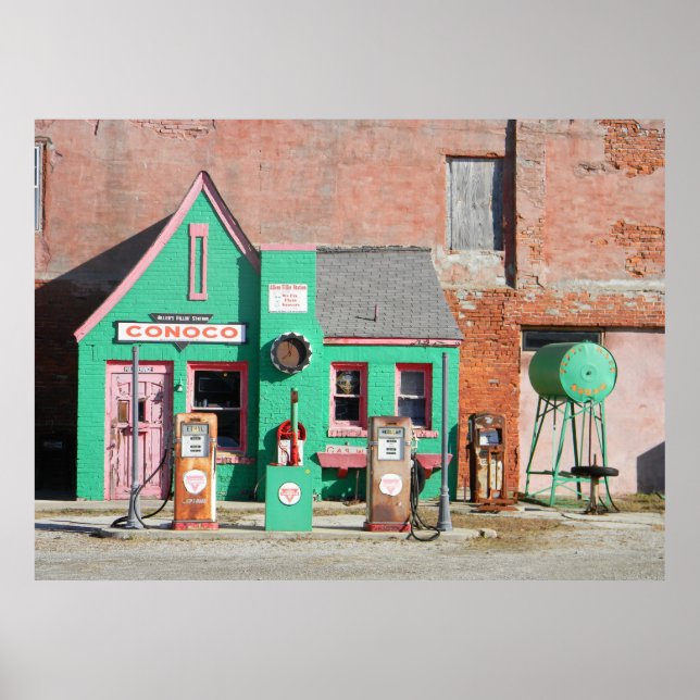 Affiche Route 66 Old Conoco Station (Devant)