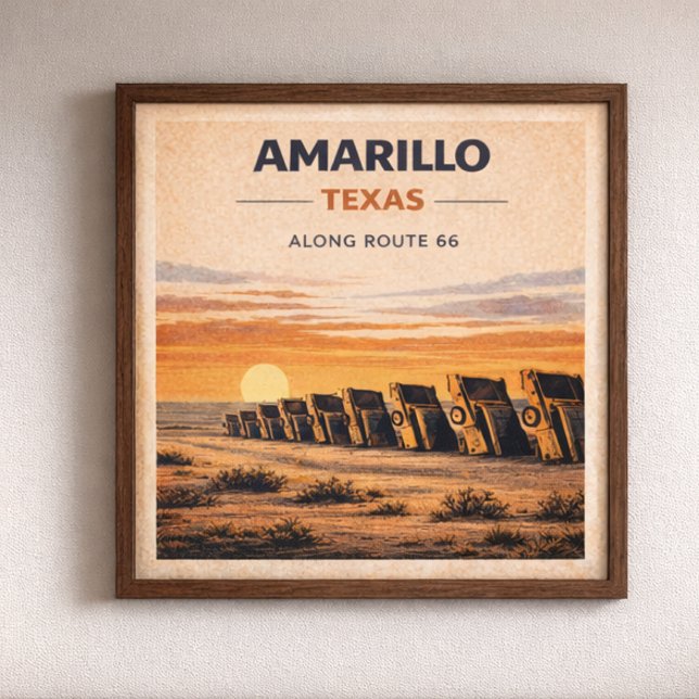 Affiche Route 66 Patrimoine d'Amarillo Texas (Créateur téléchargé)