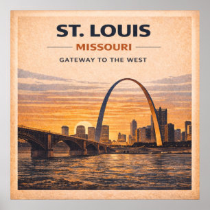 Affiche Route 66 Patrimoine de la Porte de St Louis