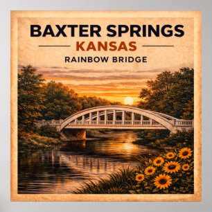 Affiche Route 66 Pont arc-en-ciel de Baxter Springs