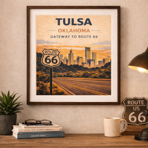 Affiche Route 66 Porte du patrimoine de Tulsa Oklahoma