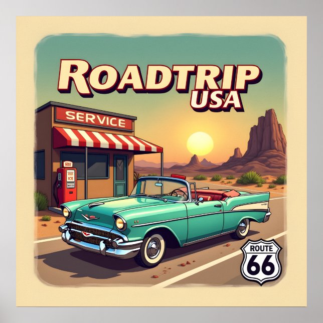 Affiche Route 66 - Retro Pop Art (Devant)