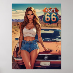 AFFICHE ROUTE 66 UN RÊVE
