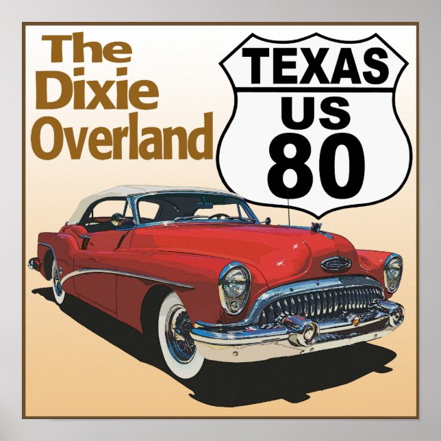Affiche Route 80 du Texas - Les îles Dixie (Devant)