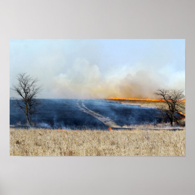 Affiche Route à travers la prairie en feu (Devant)
