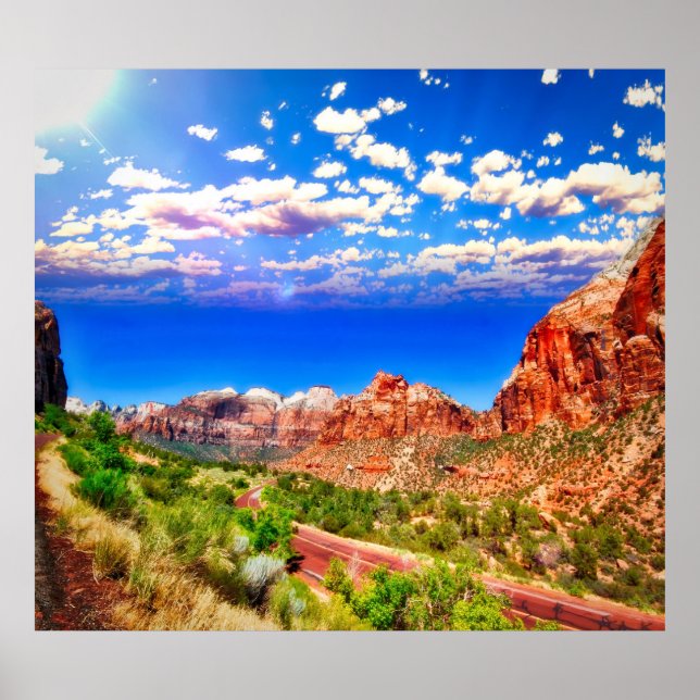Affiche Route à travers le parc national de Zion (Devant)