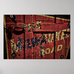 AFFICHE ROUTE BOXCAR MILWAUKEE