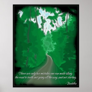 Affiche Route de Bouddha à l'affiche de citation de vérité