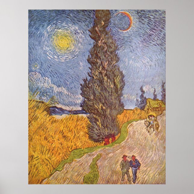 Affiche Route de campagne avec cypress Vincent van Gogh Po (Devant)