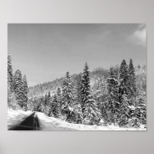 Affiche Route de la forêt d'hiver