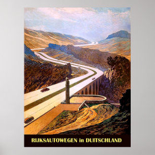 Affiche Route de l'empire Autobahn, Allemagne.