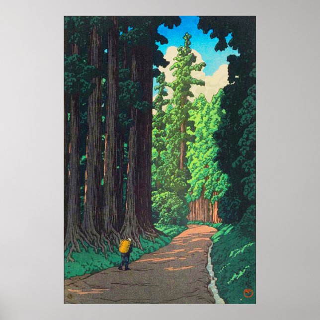 Affiche Route de Nikko par Kawase Hasui Art japonais (Devant)