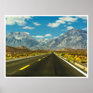 Affiche Route du lac Sabrina Œuvre d'art de la Sierra or