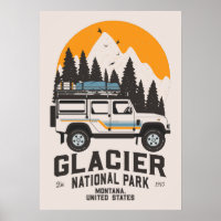 Route du parc national du Glacier vintage Montana