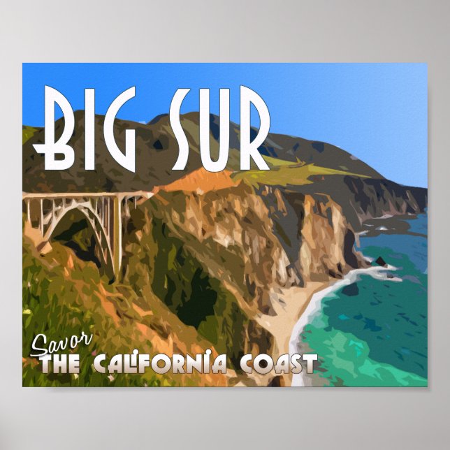 Affiche Route Pacifique Big Sur Californie (Devant)