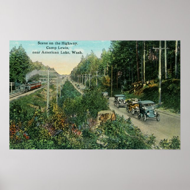Affiche Route près du lac American (Devant)