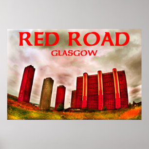 Affiche route rouge Glasgow