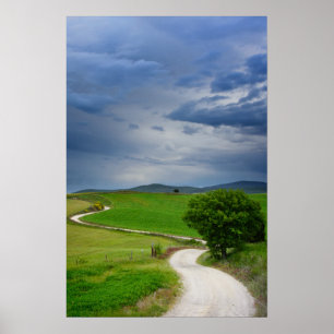 Affiche Route sinueuse sous un ciel sombre