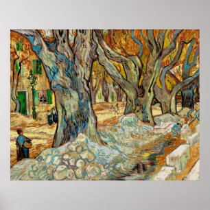 Affiche Route Van Gogh Ravaudeurs d'automne Platanes