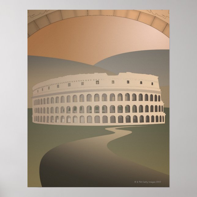 Affiche Route vers le Colisée, Rome, Italie (Devant)