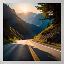 Route vers le coucher du soleil