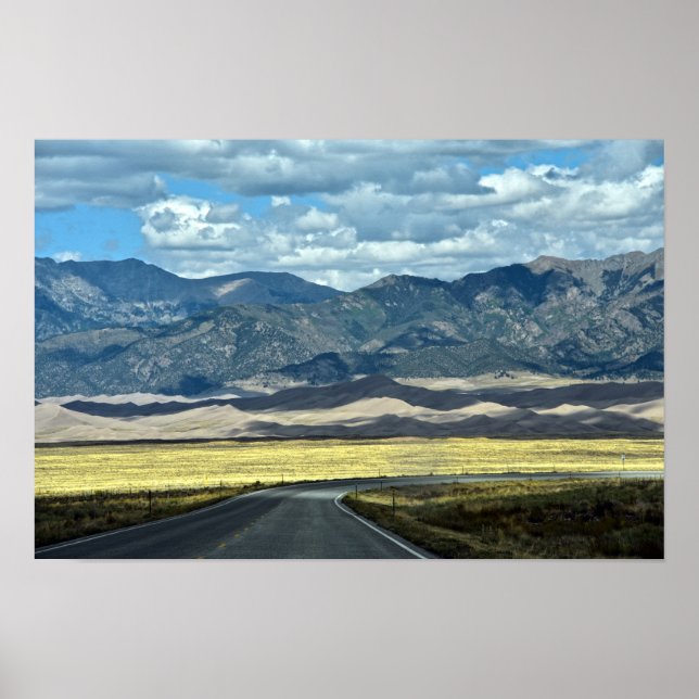 Affiche Route vers le Great Sand Dunes National Park, fair (Devant)