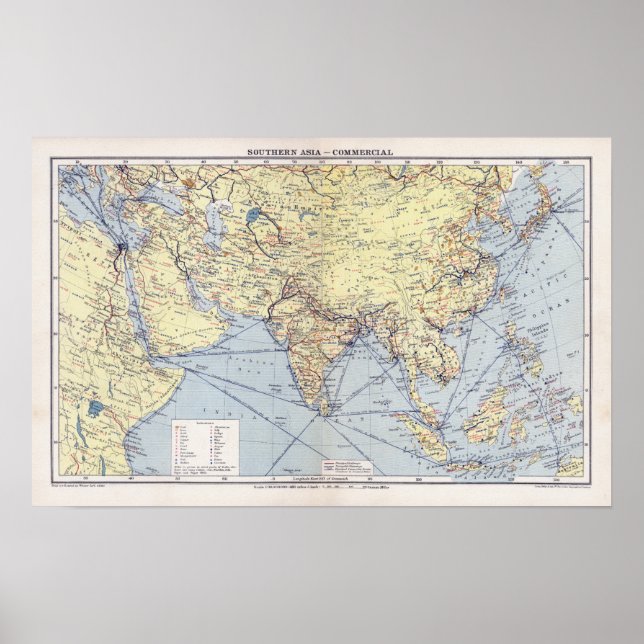Affiche Routes commerciales | Asie du Sud (Devant)