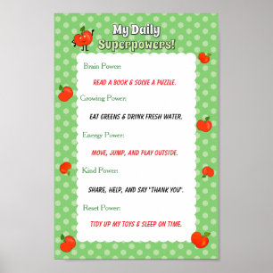 Affiche Routine quotidienne personnalisée pour enfants ave