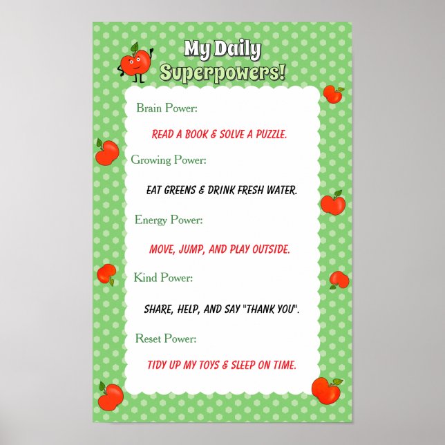 Affiche Routine quotidienne personnalisée pour enfants ave (Devant)