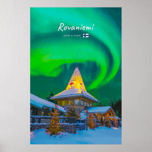 Affiche Rovaniemi, Finlande - Aurore magique