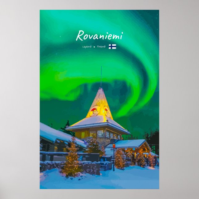 Affiche Rovaniemi, Finlande - Aurore magique  (Devant)
