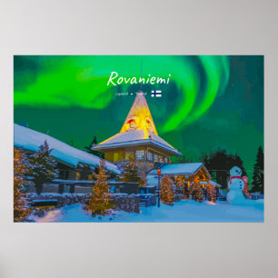 Affiche Rovaniemi, Finlande - Aurore magique