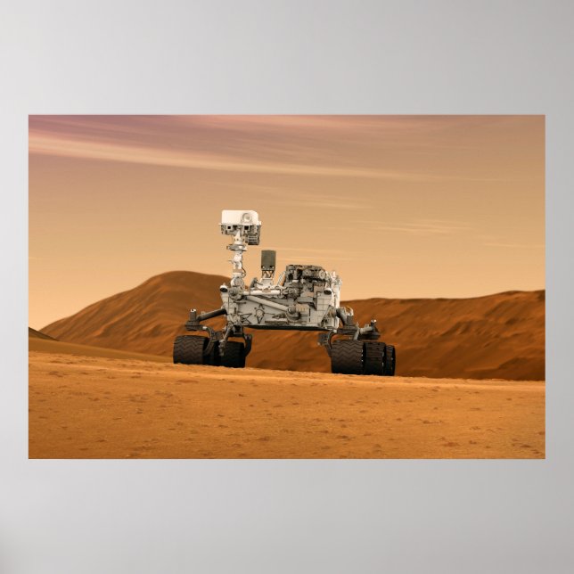 Affiche Rover Curiosity Du Laboratoire Scientifique Mars.  (Devant)