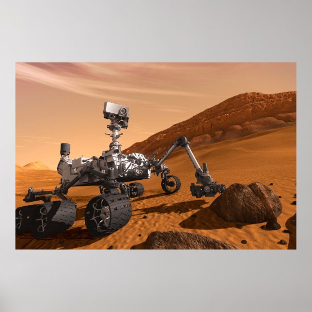 Affiche Rover Curiosity Du Laboratoire Scientifique Mars. (Devant)