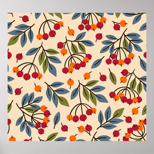 Affiche Rowan Branches : Textile Charme Vintage (Devant)