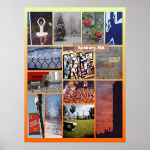 Affiche Roxbury, MA photo collage