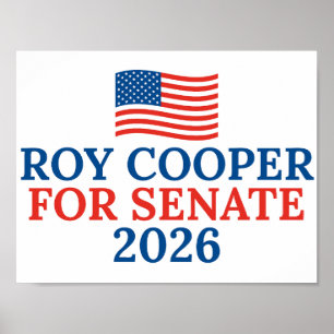 Affiche Roy Cooper au Sénat Élection 2026