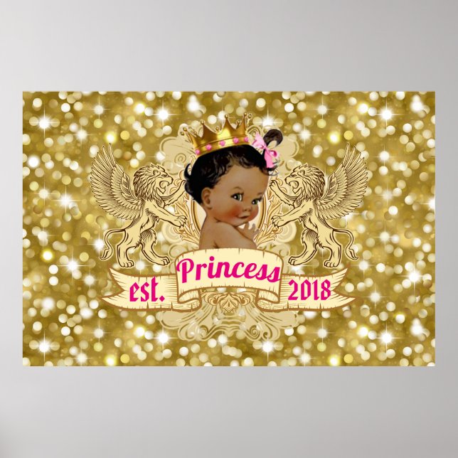 Affiche Royal African Princess Pink|Gold Parties scintilla (Devant)