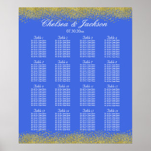 Affiche Royal Blue and Gold - 16 Seating Chart