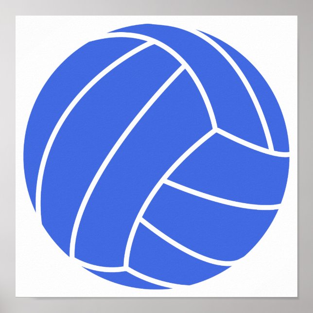 Affiche Royal Blue and White Volleyball (Devant)