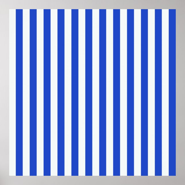 Affiche Royal Blue Combination Stripes par Shirley Taylor (Devant)